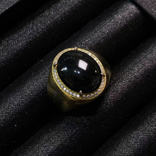 Jade - Bague Pigeon en Jade Noir Impérial