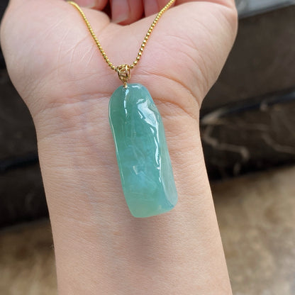 Freeform Jade Pendant - 18K Gold