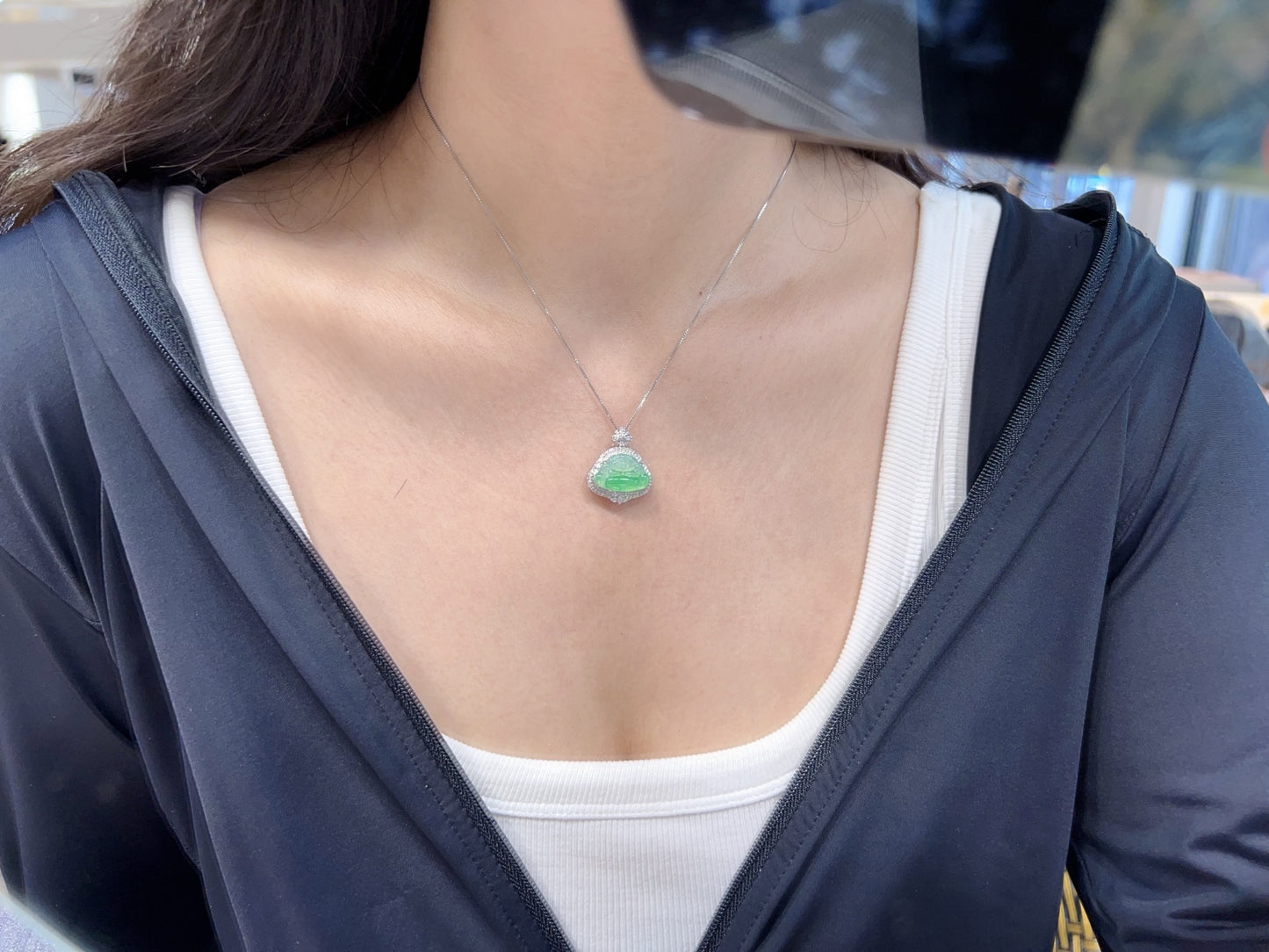 Jade - Pendentif Bouddha en Jade (Fo Gong)