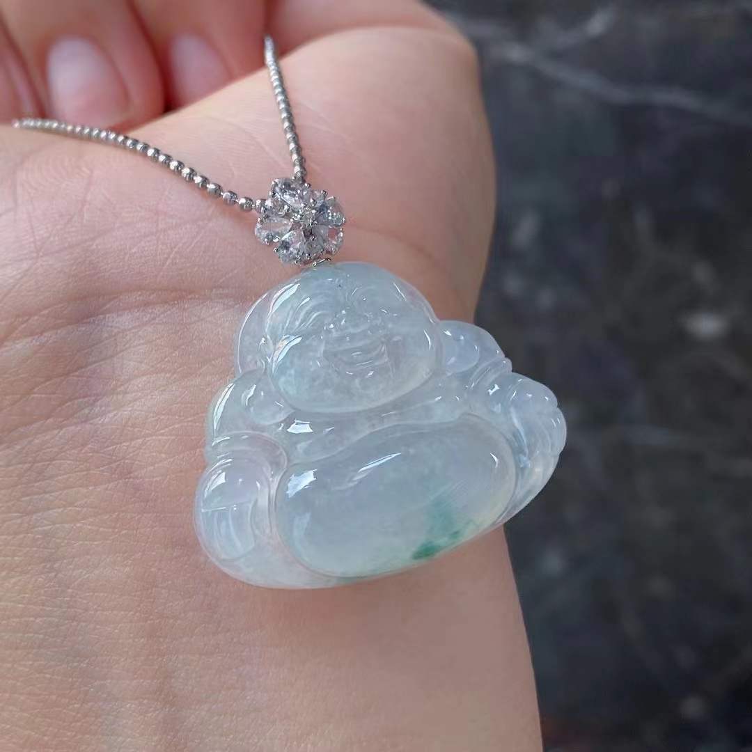 Jade - Pendentif Jade Bouddha –  Or 18K