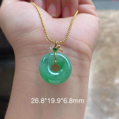 Ice Jade Donut Pendant – Intense Green
