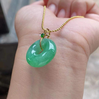 Ice Jade Donut Pendant – Intense Green