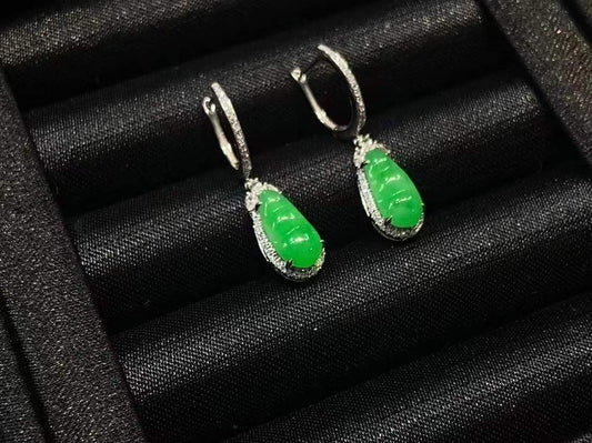 Jade - Boucles d’oreilles en jade Bing Yanglü