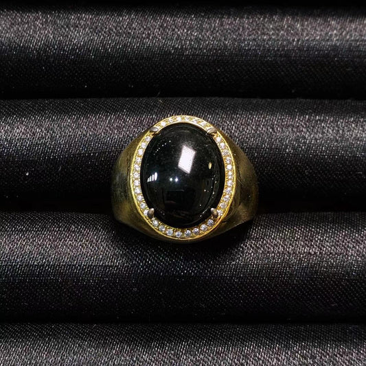 Jade - Bague Pigeon en Jade Noir Impérial