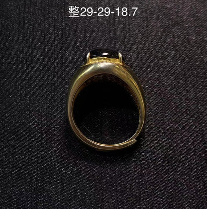 Jade - Bague Pigeon en Jade Noir Impérial
