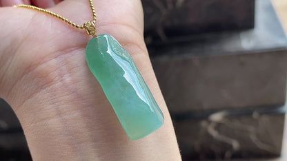 Freeform Jade Pendant - 18K Gold