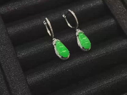 Jade - Boucles d’oreilles en jade Bing Yanglü